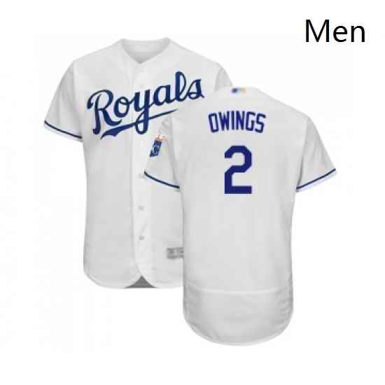 Mens Kansas City Royals 2 Chris Owings White Flexbase Authentic Collection Baseball Jersey